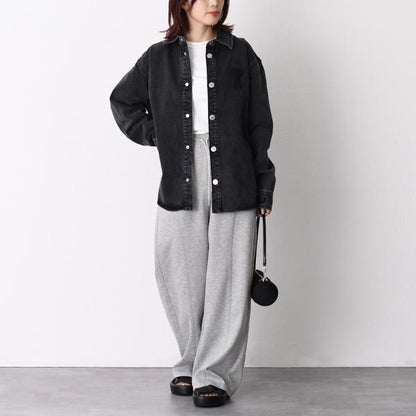 AMI PARIS Ami De Coeur ユーズドブラックドデニム オーバーシャツ