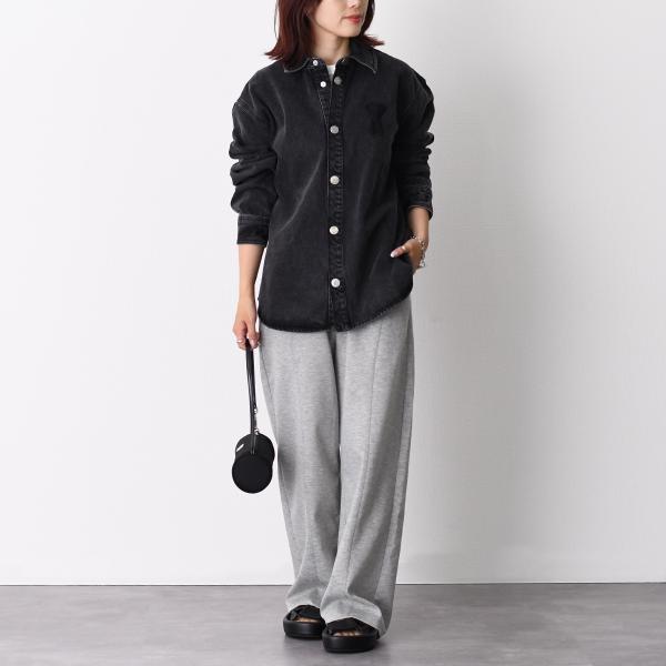 AMI PARIS Ami De Coeur ユーズドブラックドデニム オーバーシャツ
