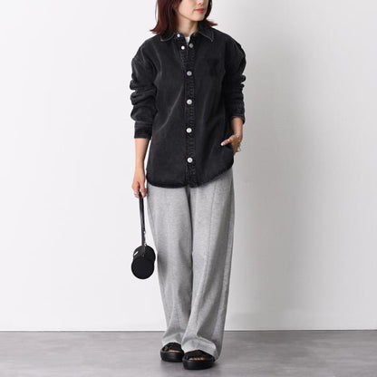AMI PARIS Ami De Coeur ユーズドブラックドデニム オーバーシャツ