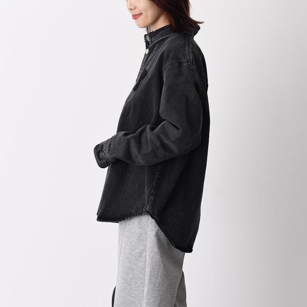 AMI PARIS Ami De Coeur ユーズドブラックドデニム オーバーシャツ