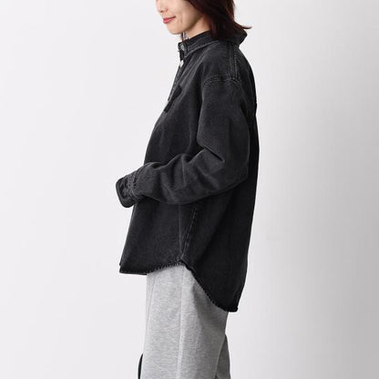 AMI PARIS Ami De Coeur ユーズドブラックドデニム オーバーシャツ