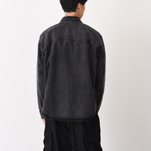 AMI PARIS Ami De Coeur ユーズドブラックドデニム オーバーシャツ