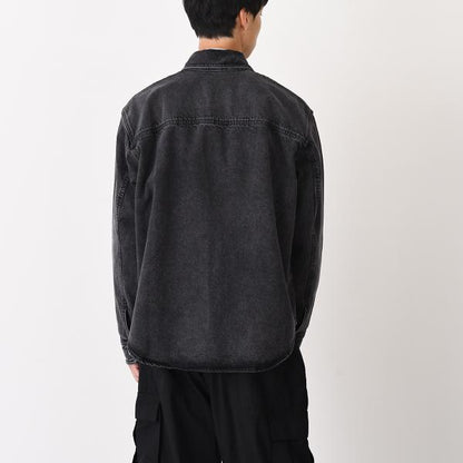 AMI PARIS Ami De Coeur ユーズドブラックドデニム オーバーシャツ