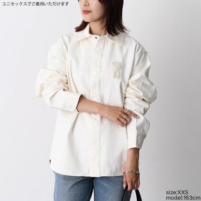 AMI PARIS Ami De Coeur カラーコットンツイル オーバーシャツ