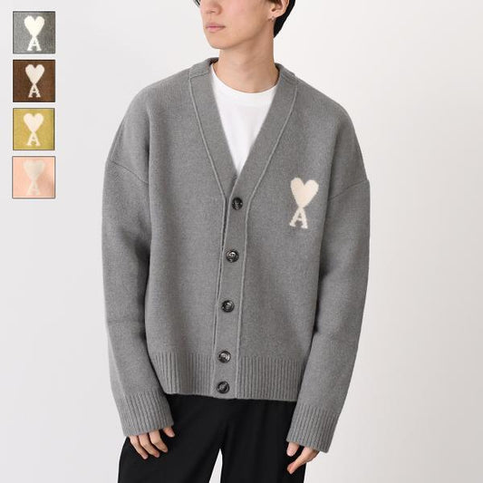 AMI PARIS AMI DE COEUR Alpaca Knit Cardigan 