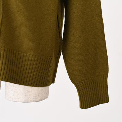 AMI PARIS Ami De Coeur Merino Wool Felt Knit Cardigan 