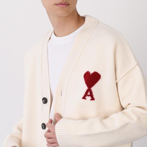 AMI PARIS AMI DE COEUR アミパリス Ami De Coeur メリノウールフェルトニット カーディガン