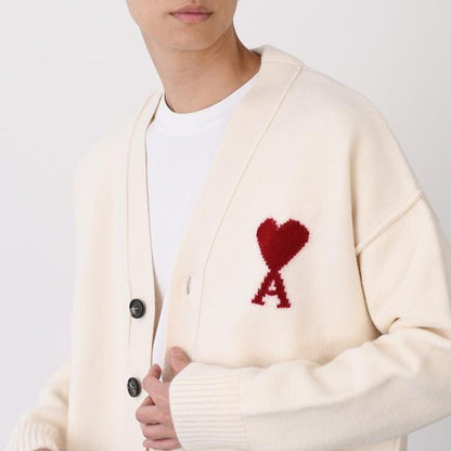 AMI PARIS AMI DE COEUR アミパリス Ami De Coeur メリノウールフェルトニット カーディガン