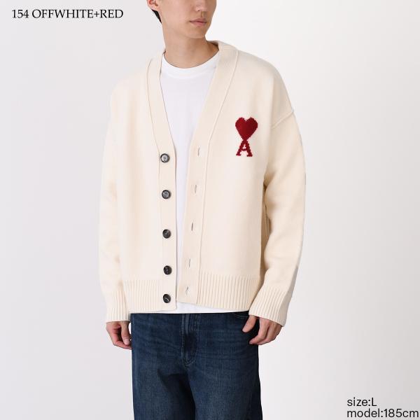 AMI PARIS AMI DE COEUR アミパリス Ami De Coeur メリノウールフェルトニット カーディガン