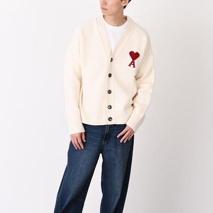 AMI PARIS AMI DE COEUR アミパリス Ami De Coeur メリノウールフェルトニット カーディガン