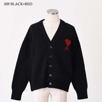 AMI PARIS AMI DE COEUR アミパリス Ami De Coeur メリノウールフェルトニット カーディガン