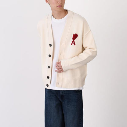 AMI PARIS AMI DE COEUR アミパリス Ami De Coeur メリノウールフェルトニット カーディガン