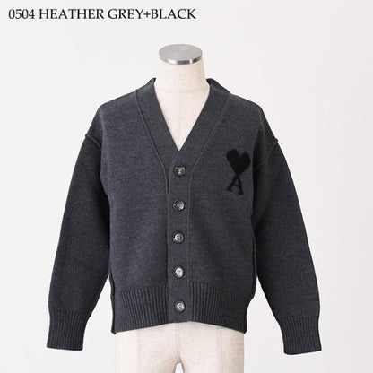 AMI PARIS AMI DE COEUR アミパリス Ami De Coeur メリノウールフェルトニット カーディガン