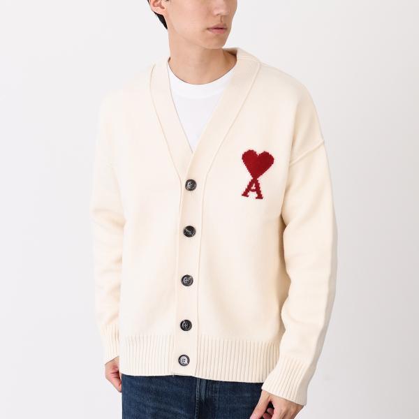 AMI PARIS AMI DE COEUR アミパリス Ami De Coeur メリノウールフェルトニット カーディガン