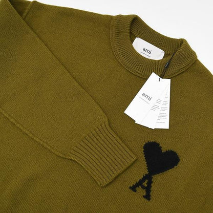 AMI PARIS AMI DE COEUR アミパリス Ami De Coeur クルーネック メリノウールフェルトニット セーター