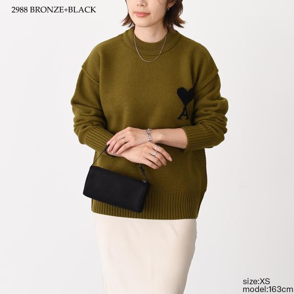 AMI PARIS AMI DE COEUR アミパリス Ami De Coeur クルーネック メリノウールフェルトニット セーター