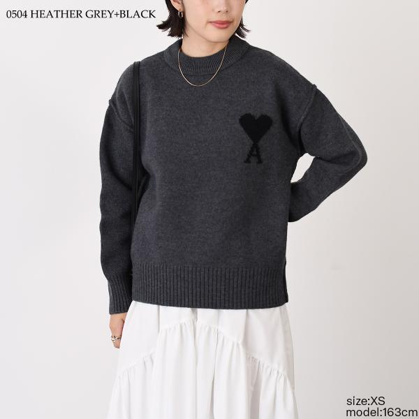 AMI PARIS AMI DE COEUR アミパリス Ami De Coeur クルーネック メリノウールフェルトニット セーター