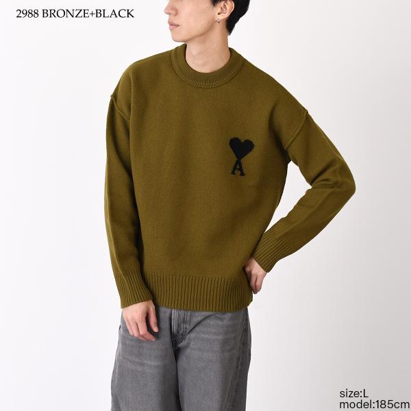 AMI PARIS AMI DE COEUR アミパリス Ami De Coeur クルーネック メリノウールフェルトニット セーター