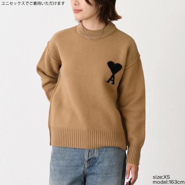 AMI PARIS AMI DE COEUR アミパリス Ami De Coeur クルーネック メリノウールフェルトニット セーター