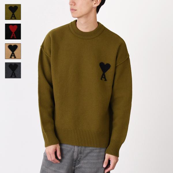 AMI PARIS AMI DE COEUR アミパリス Ami De Coeur クルーネック メリノウールフェルトニット セーター