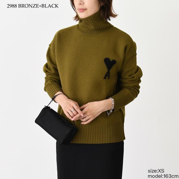 Ami De Coeur ファネルネック メリノウールフェルトニット セーター