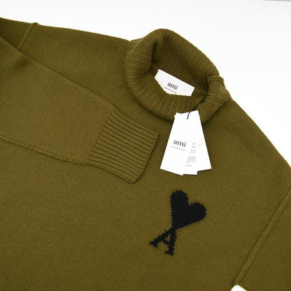 Ami De Coeur ファネルネック メリノウールフェルトニット セーター
