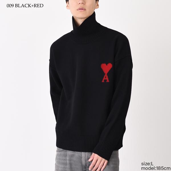 Ami De Coeur ファネルネック メリノウールフェルトニット セーター