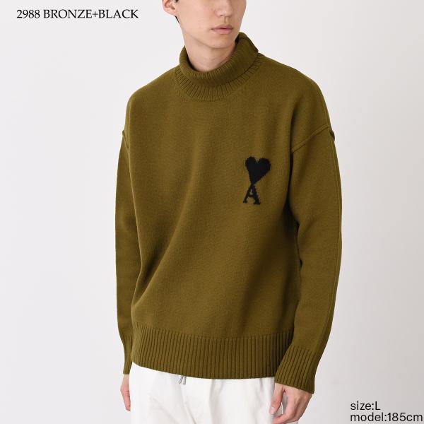 Ami De Coeur ファネルネック メリノウールフェルトニット セーター