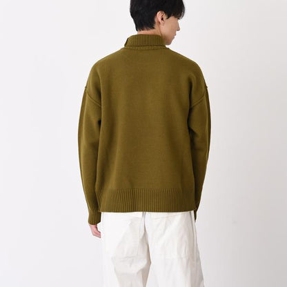 Ami De Coeur ファネルネック メリノウールフェルトニット セーター