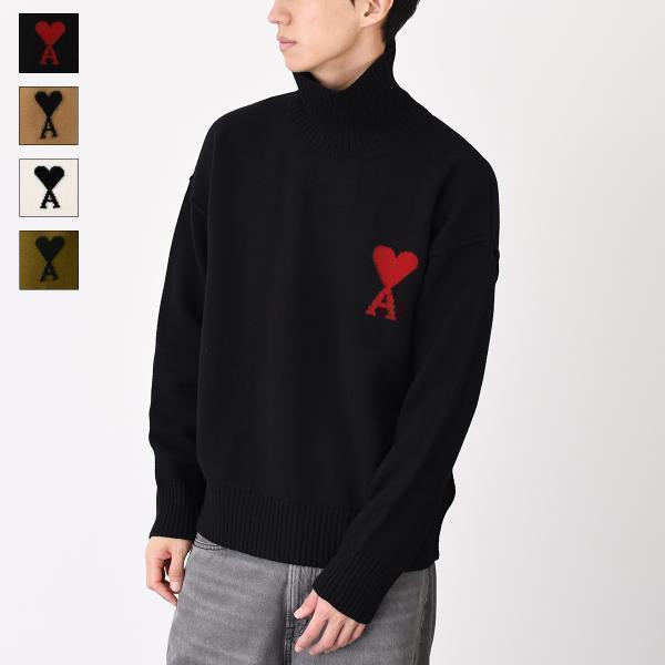 Ami De Coeur ファネルネック メリノウールフェルトニット セーター