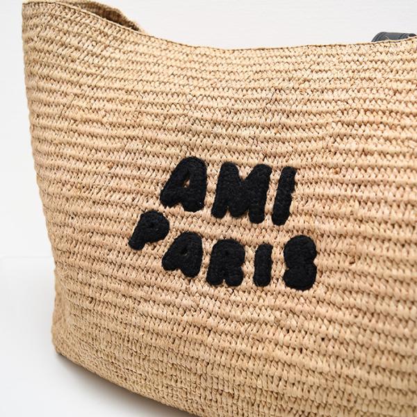 AMI PARIS AMI DE COEUR アミパリス AMI PARIS  ナチュラルラフィア トートバッグ
