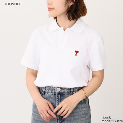 AMI ALEXANDRE MATTIUSSI ORGANIC COTTON PIQUE POLO SHIRT 