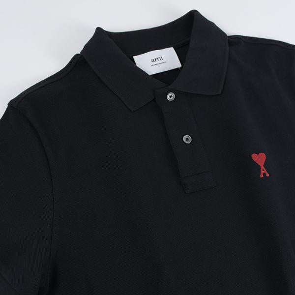 AMI ALEXANDRE MATTIUSSI ORGANIC COTTON PIQUE POLO SHIRT 