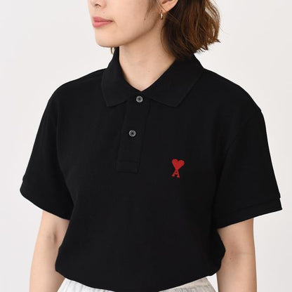 AMI ALEXANDRE MATTIUSSI ORGANIC COTTON PIQUE POLO SHIRT 