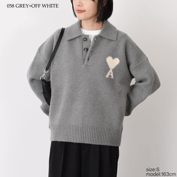 AMI PARIS AMI DE COEUR アルパカニット ポロ