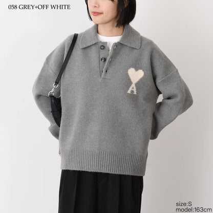 AMI PARIS AMI DE COEUR アルパカニット ポロ