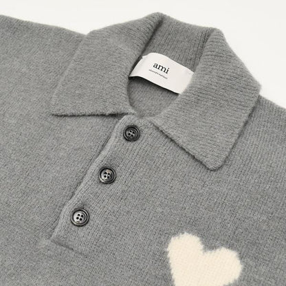 AMI PARIS AMI DE COEUR アルパカニット ポロ