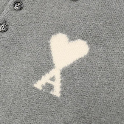 AMI PARIS AMI DE COEUR 알파카니트 폴로 