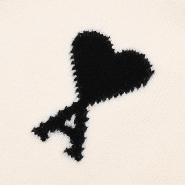 AMI PARIS Ami De Coeur Merino Wool Felt Knit Polo 