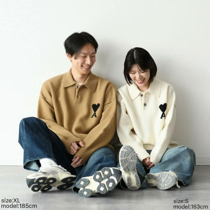 AMI PARIS Ami De Coeur ニット ポロ