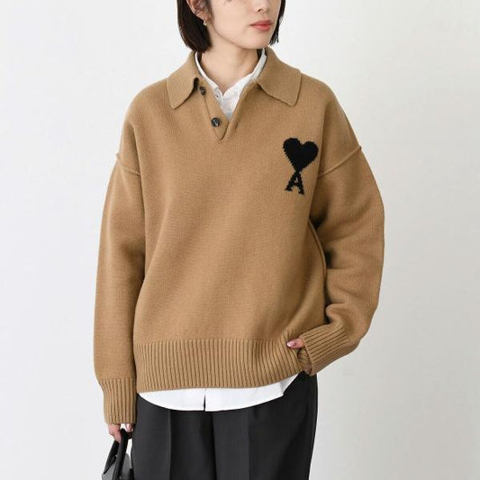 AMI PARIS Ami De Coeur ニット ポロ