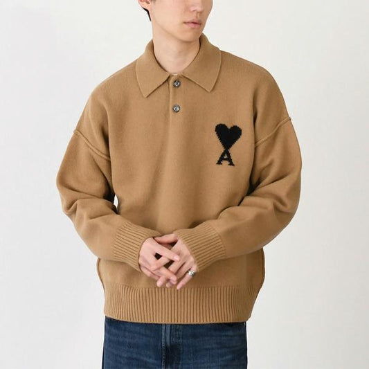 AMI PARIS Ami De Coeur ニット ポロ