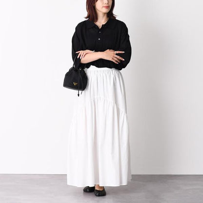 AMI PARIS Ami De Coeur シルケット加工ジャージー 七分袖ポロシャツ