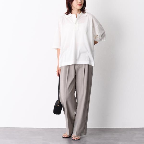 AMI PARIS Ami De Coeur シルケット加工ジャージー 七分袖ポロシャツ
