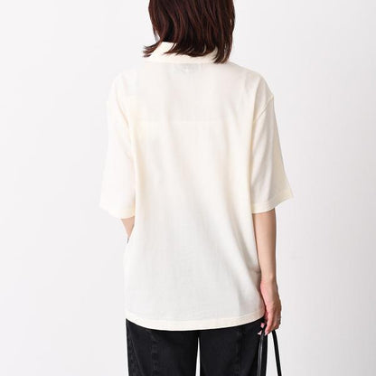 AMI PARIS Ami De Coeur スーパーライト コットンピケ ニットパッチ ショートスリーブ ポロシャツ