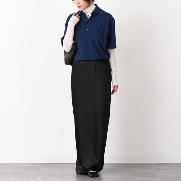 AMI PARIS Ami De Coeur スーパーライト コットンピケ ニットパッチ ショートスリーブ ポロシャツ