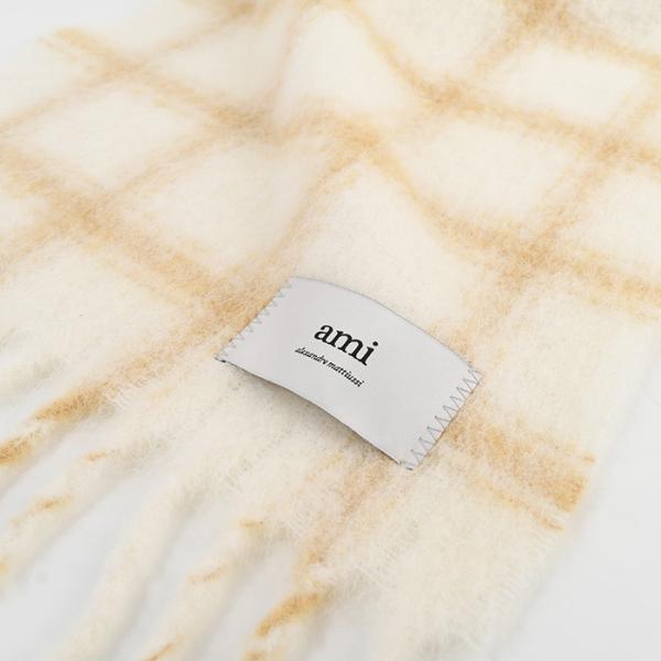 AMI PARIS チェック柄 Amiラベル スカーフ