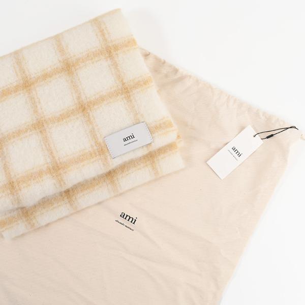 AMI PARIS チェック柄 Amiラベル スカーフ