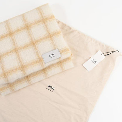 AMI PARIS チェック柄 Amiラベル スカーフ