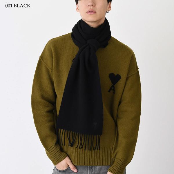 AMI PARIS AMI DE COEUR アミパリス Ami De Coeur ウール フリンジ クラシック スカーフ